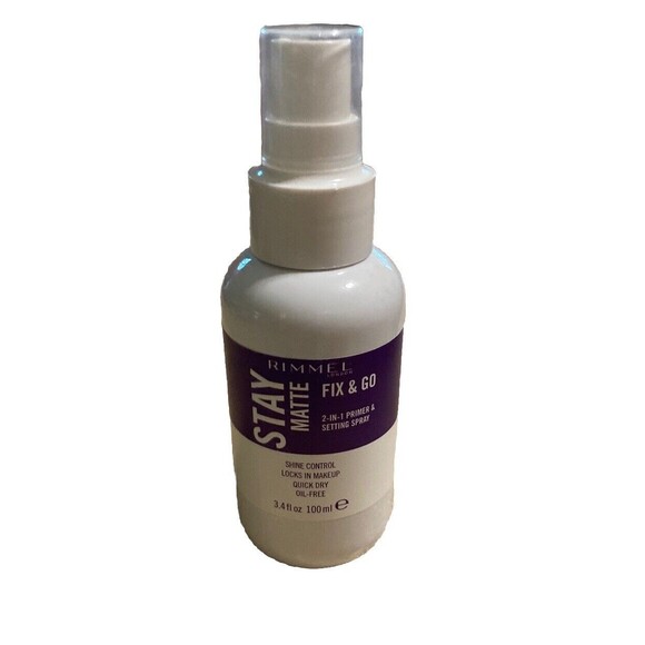 Rimmel Stay Matte Fix & Go  2-In-1 Primer & Setting Spray NEW 3.4 Fl Oz - Picture 1 of 7